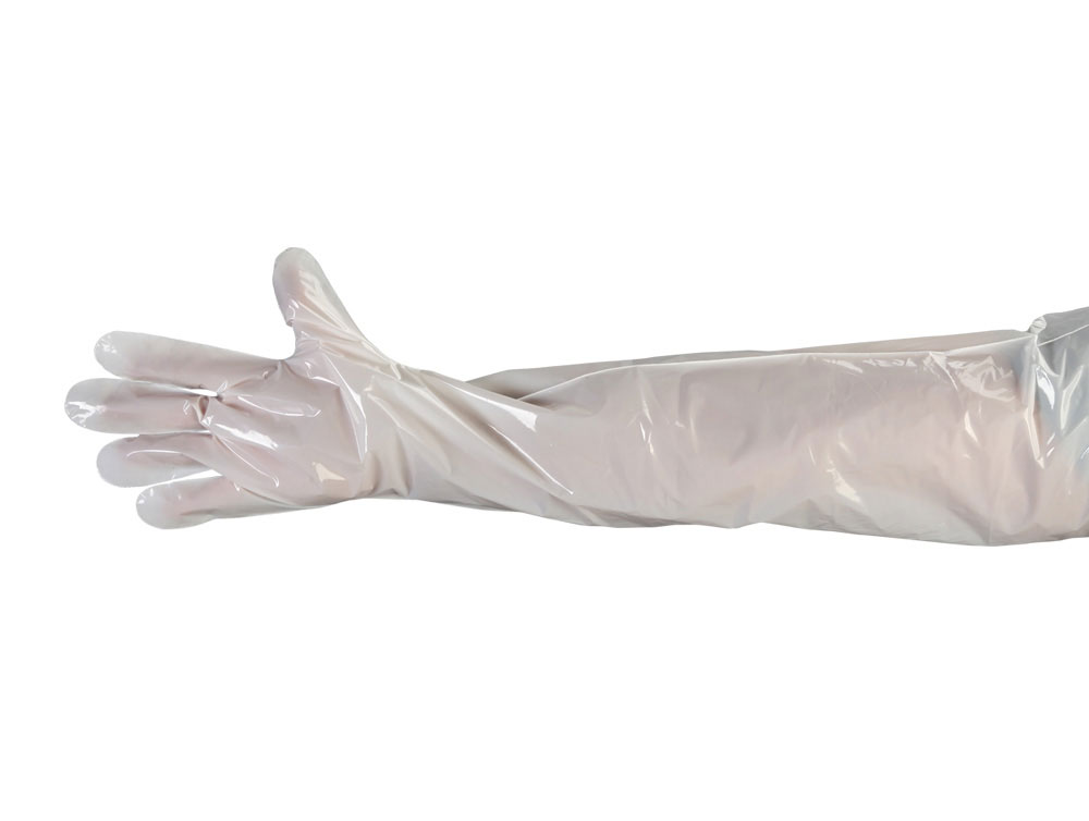 (image for) #1 Poly Glove Brand 34" Shoulder Length Glove, 1.5 mil 1,000 ct